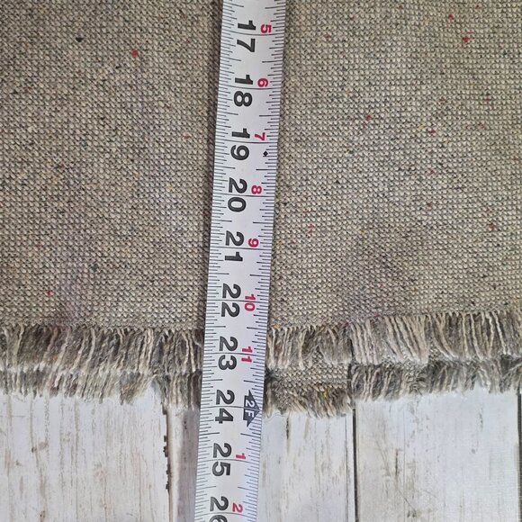 Sweet Salt Taupe Wool Blend A line Skirt Tweed Fringe Hem Preppy Acadamia Small - Picture 6 of 9